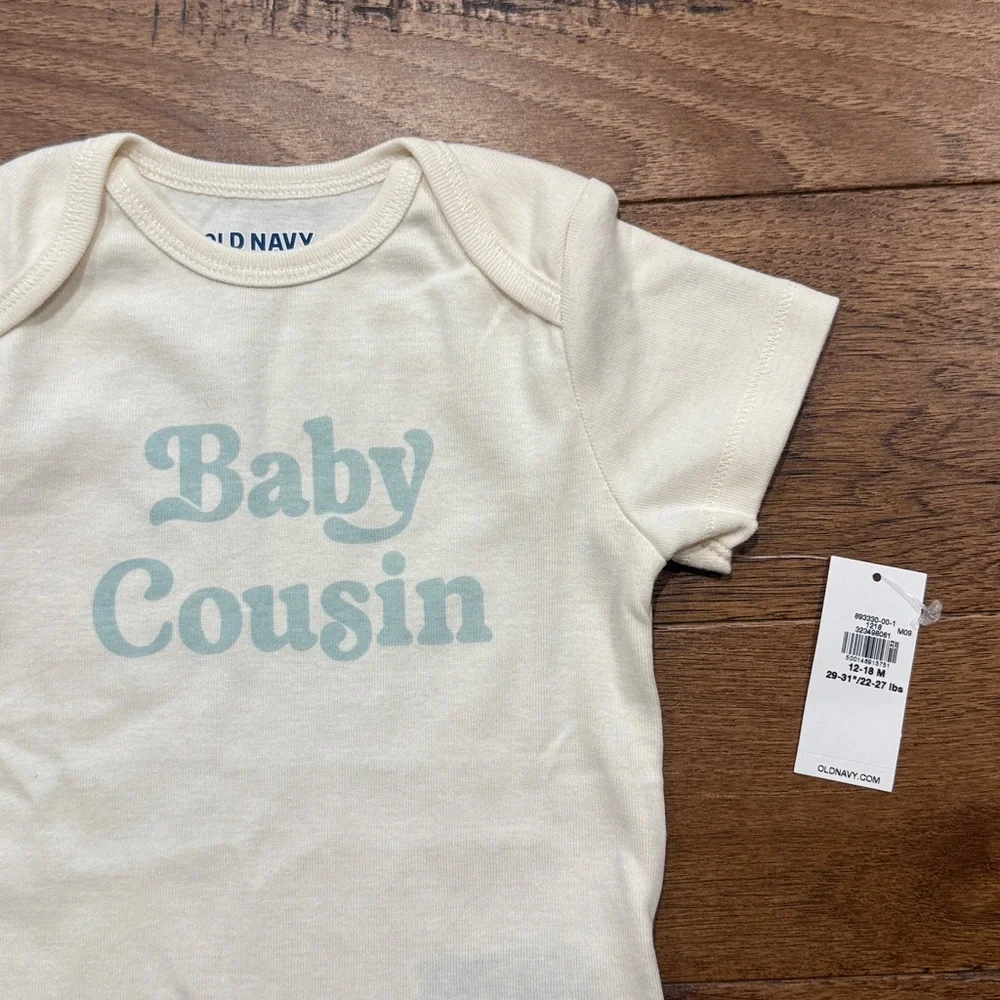 Old Navy Short-Sleeve Baby Bodysuit   - Baby Cousin - Size 12-18 Months